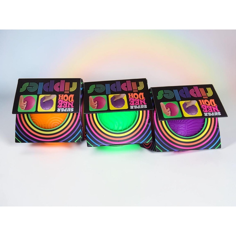 Schylling Super NeeDoh Ripples XL Stress Ball Set of 3 Orange Green Purple Viral - Picture 2 of 2